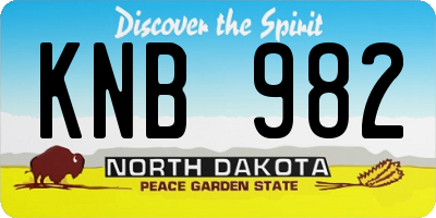 ND license plate KNB982