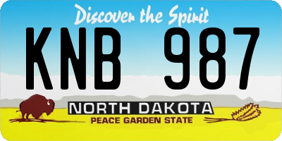 ND license plate KNB987