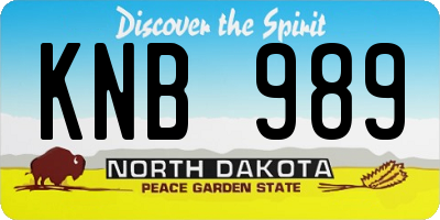 ND license plate KNB989