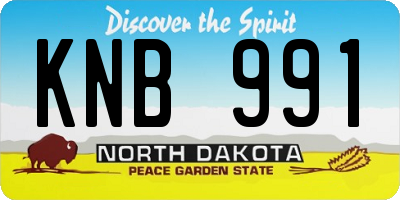 ND license plate KNB991