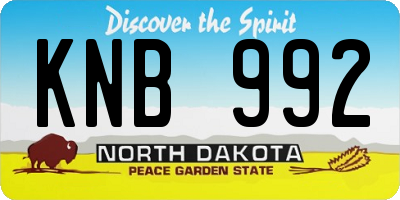 ND license plate KNB992