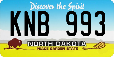 ND license plate KNB993