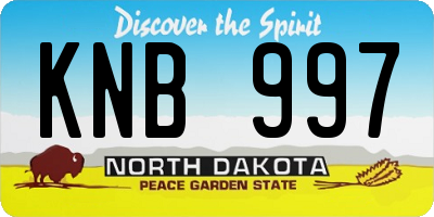 ND license plate KNB997