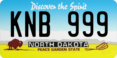 ND license plate KNB999