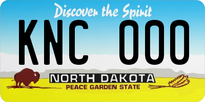 ND license plate KNC000