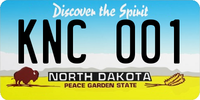 ND license plate KNC001