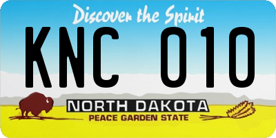 ND license plate KNC010