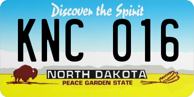 ND license plate KNC016