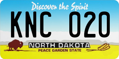 ND license plate KNC020