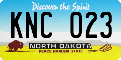 ND license plate KNC023