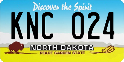 ND license plate KNC024