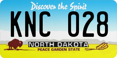 ND license plate KNC028