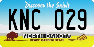 ND license plate KNC029