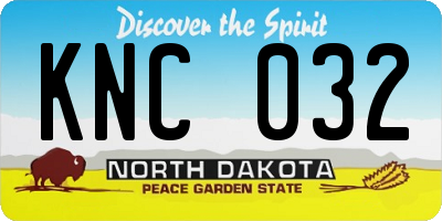 ND license plate KNC032