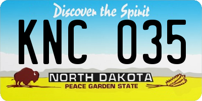 ND license plate KNC035