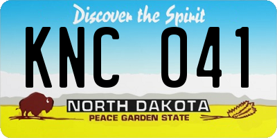 ND license plate KNC041