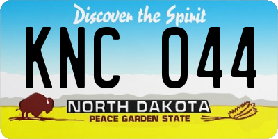 ND license plate KNC044