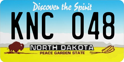 ND license plate KNC048