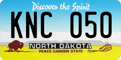 ND license plate KNC050