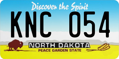 ND license plate KNC054