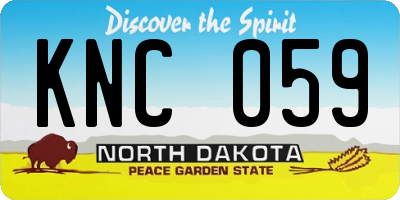 ND license plate KNC059