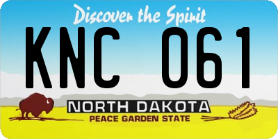 ND license plate KNC061