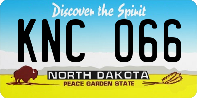 ND license plate KNC066