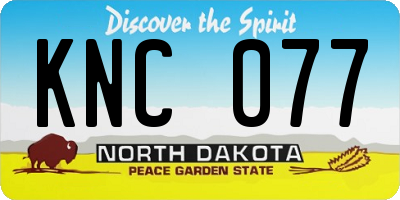 ND license plate KNC077
