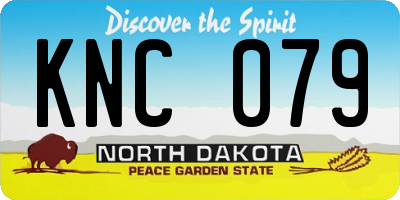 ND license plate KNC079