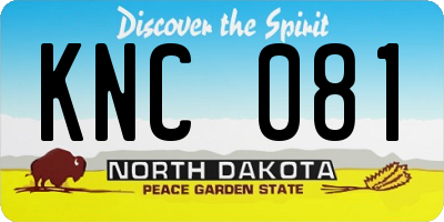 ND license plate KNC081