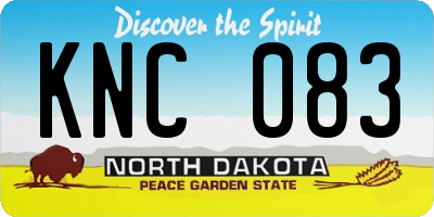 ND license plate KNC083