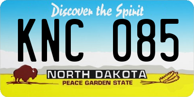 ND license plate KNC085