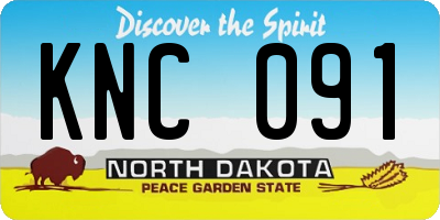 ND license plate KNC091