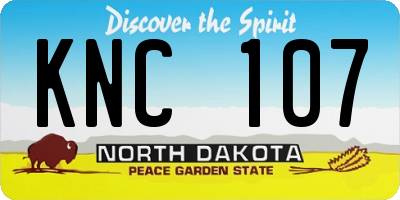 ND license plate KNC107