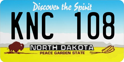ND license plate KNC108