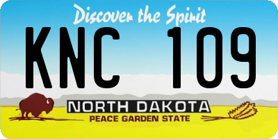 ND license plate KNC109
