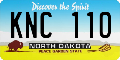 ND license plate KNC110