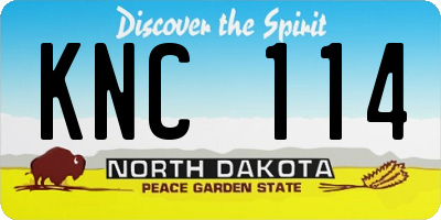 ND license plate KNC114