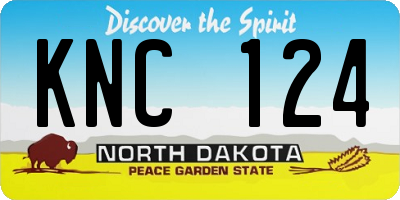 ND license plate KNC124