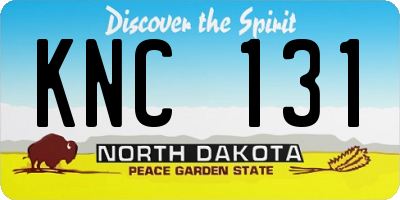 ND license plate KNC131
