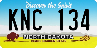 ND license plate KNC134