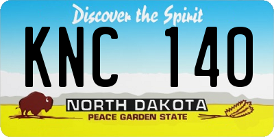 ND license plate KNC140
