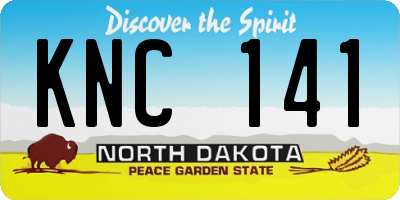 ND license plate KNC141