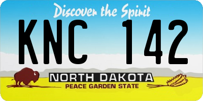 ND license plate KNC142