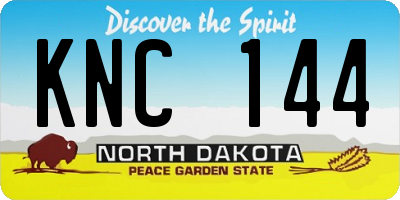 ND license plate KNC144