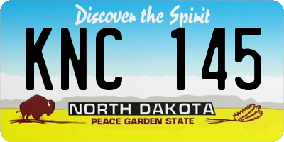 ND license plate KNC145