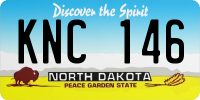 ND license plate KNC146