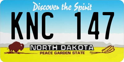 ND license plate KNC147