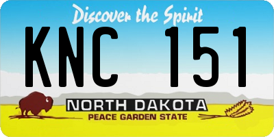 ND license plate KNC151