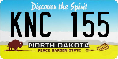 ND license plate KNC155